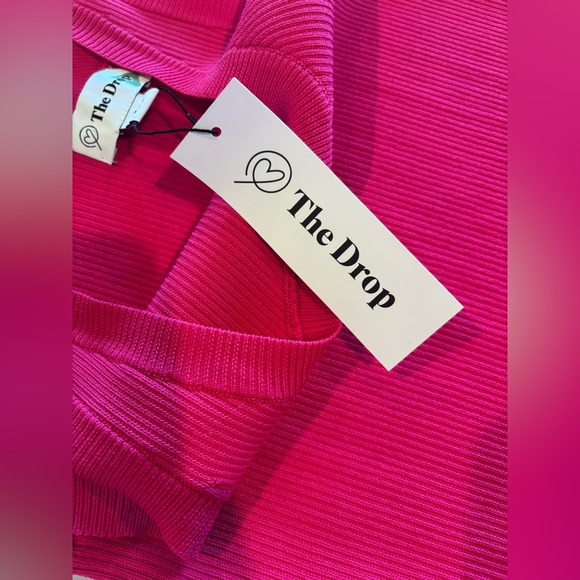 THE DROP Sleeveless Long Bright Pink Ribbed Bodycon Dress Size Small NWT - Picture 6 of 12